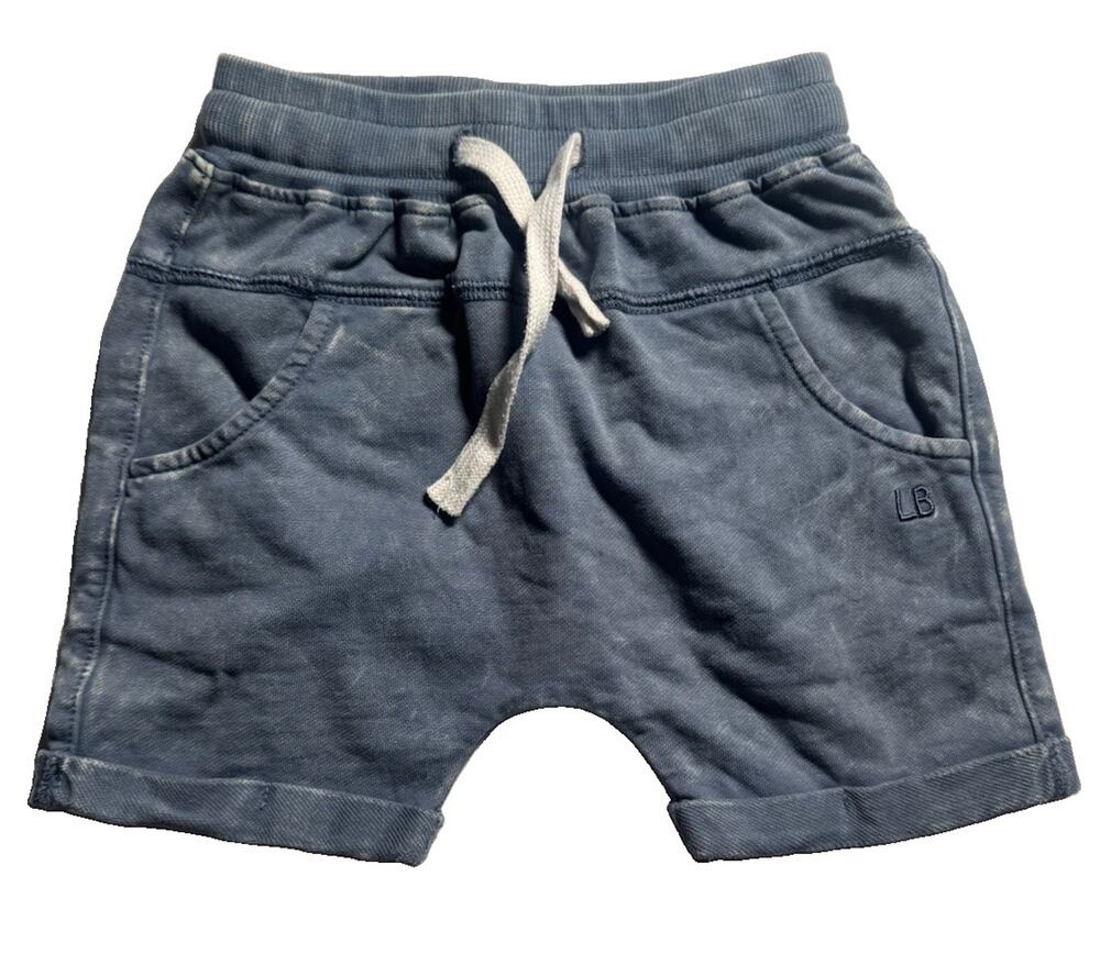 Little Bipsy Toddler Shorts 2T 3T Blue Drawstring Elastic Waist Rolled Cuff